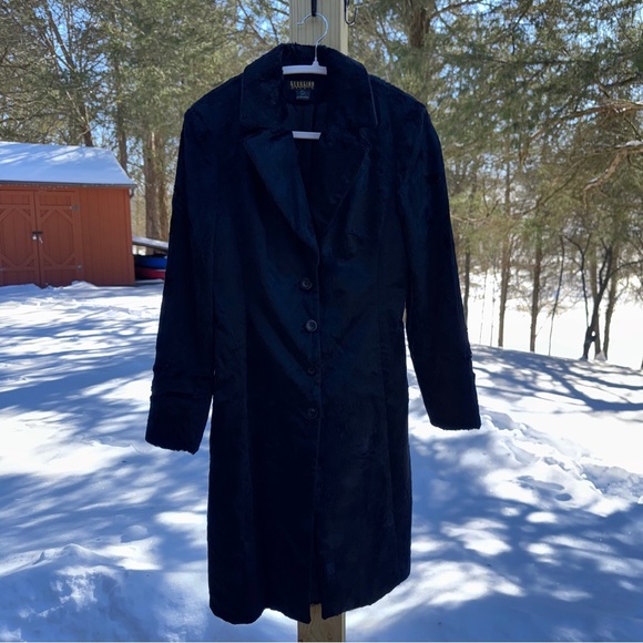 Georgiou Jackets & Blazers - 90s Vintage Faux Fur Long Black Coat GEORGIOU Studio